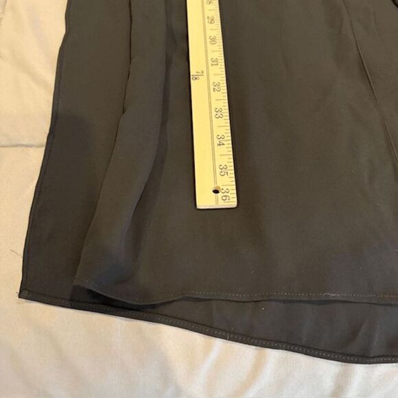 NWT Halston Long Sheer Tunic Top Black Side Slits Button Front Size Medium - Picture 11 of 12